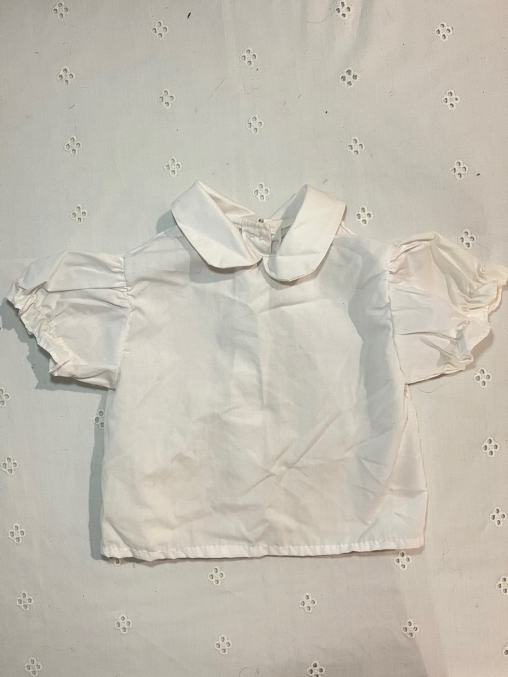Genuine Vintage White Peter Pan Collar Puff-Sleeve Top